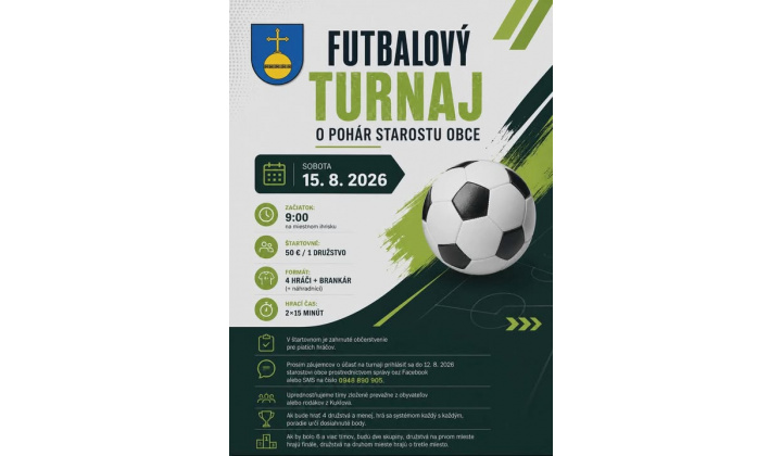 Fotka pre článok Futbalový turnaj o pohár starostu obce Kuklov 2026