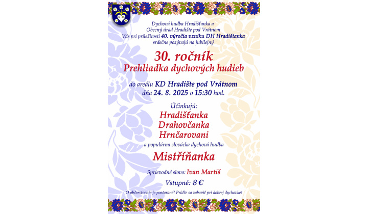 Fotka pre článok Prehliadka dychových hudieb v Hradišti pod Vrátnom